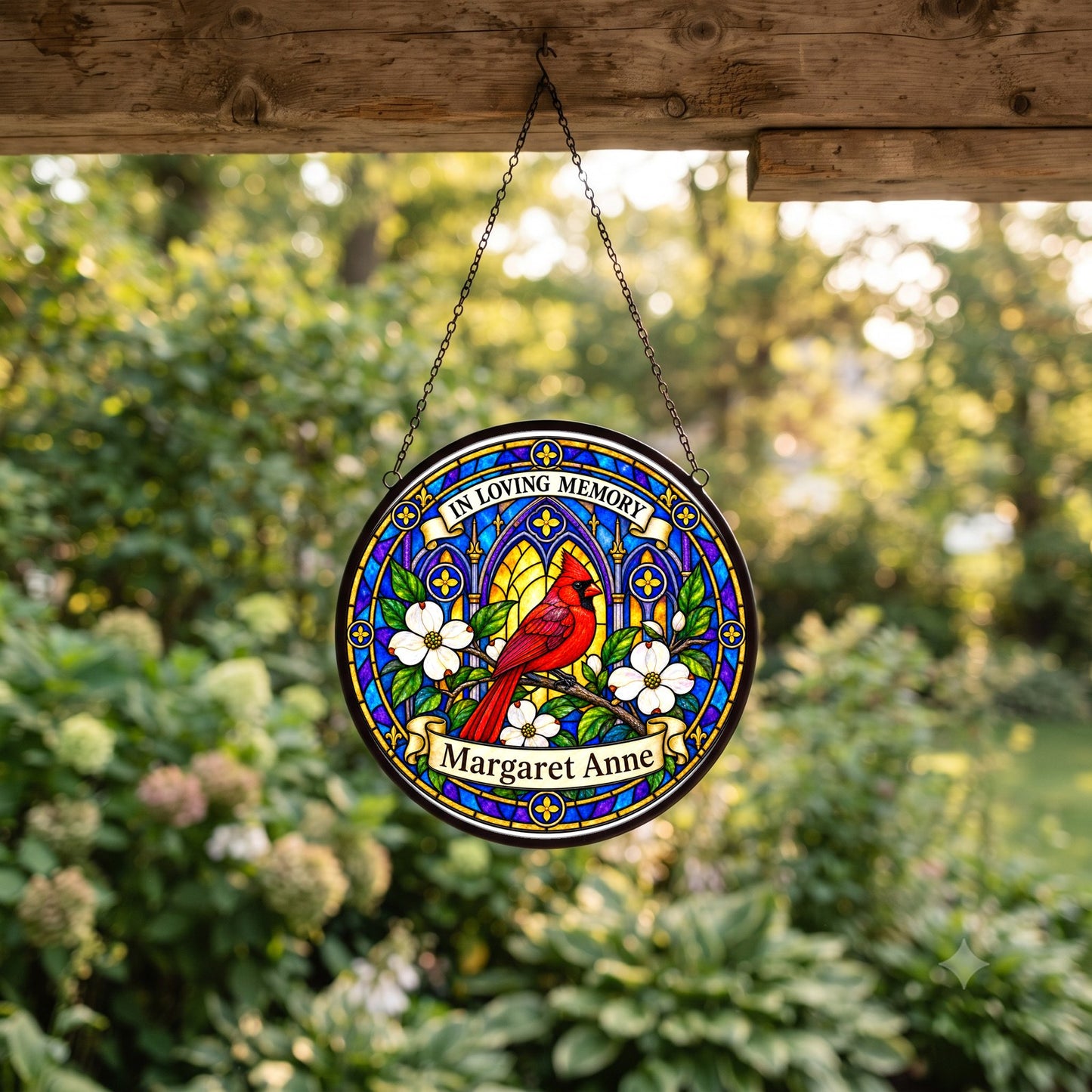 Cardinal Memorial Suncatcher - Cardinal Arch Remembrance Gift