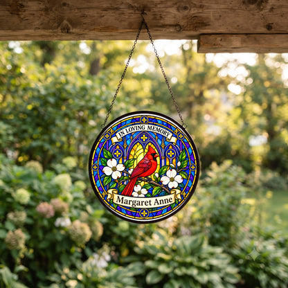 Cardinal Memorial Suncatcher - Cardinal Arch Remembrance Gift