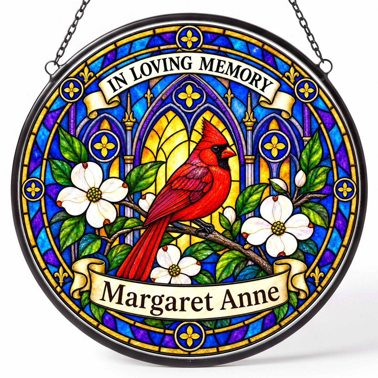 Cardinal Memorial Suncatcher - Cardinal Arch Remembrance Gift