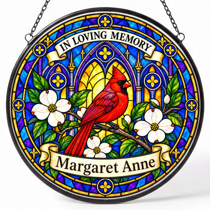 Cardinal Memorial Suncatcher - Cardinal Arch Remembrance Gift