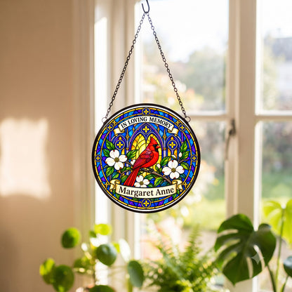 Cardinal Memorial Suncatcher - Cardinal Arch Remembrance Gift