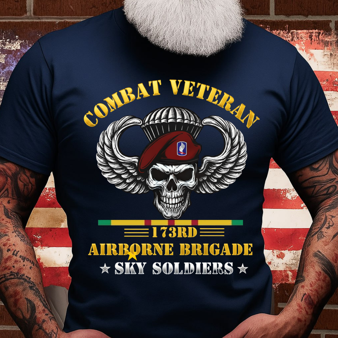 Combat Veteran 173rd Airborne Brigade, Airborne Skull Design, Gift for Veterans Day