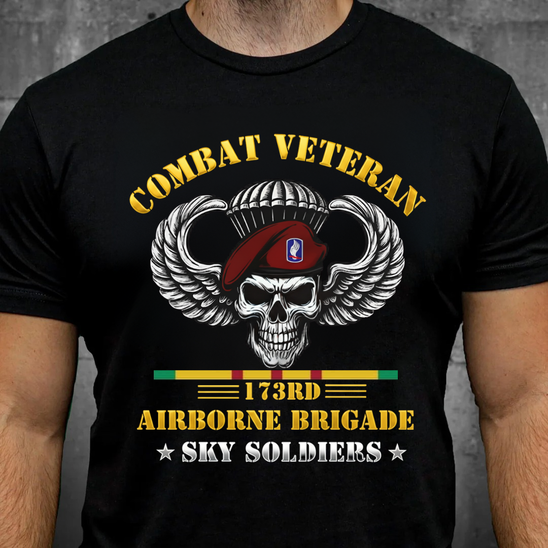 Combat Veteran 173rd Airborne Brigade, Airborne Skull Design, Gift for Veterans Day