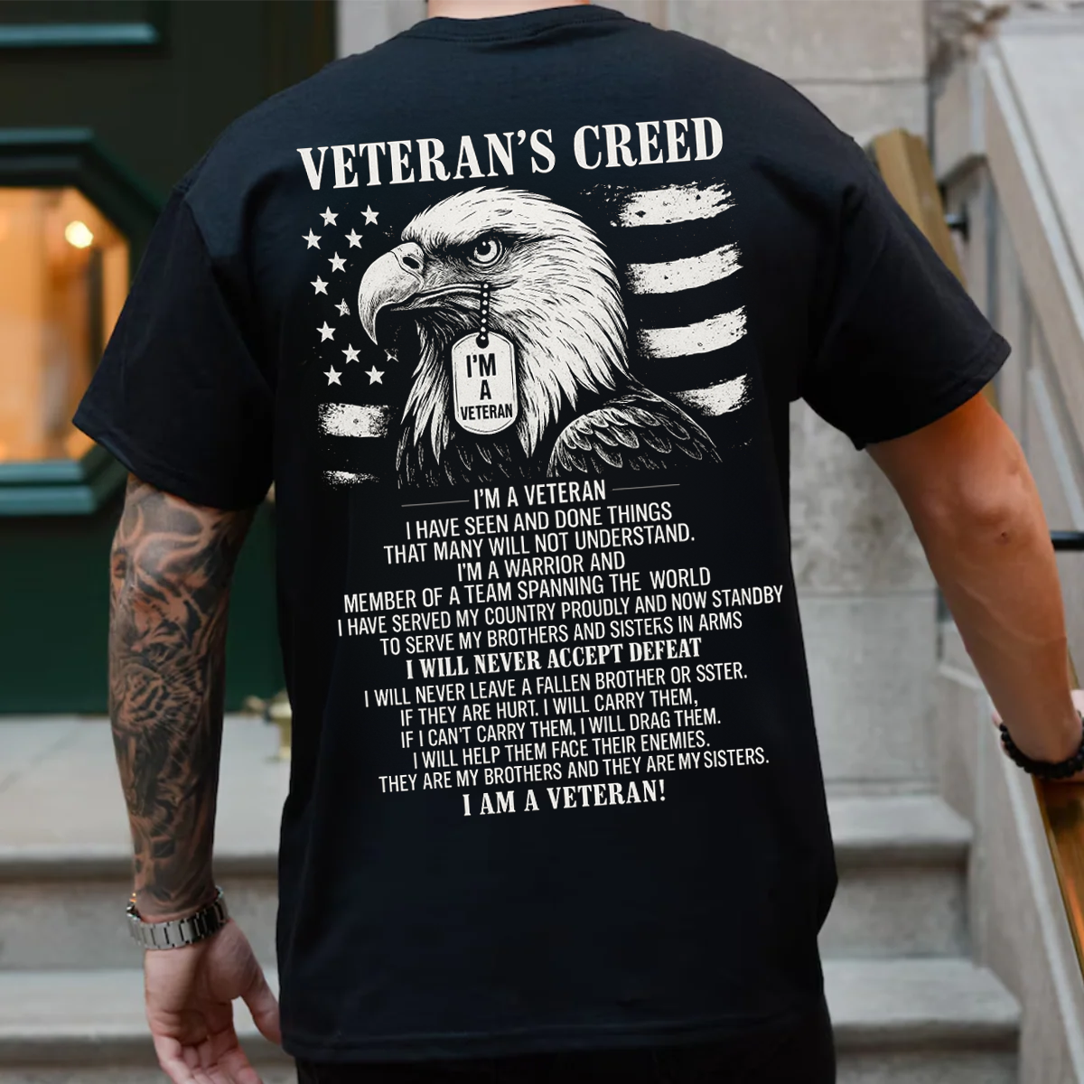 Veterans Creed, I am A Veteran Veteran T-Shirt, Military Patriotic Apparel, Gift Idea for Veterans Day
