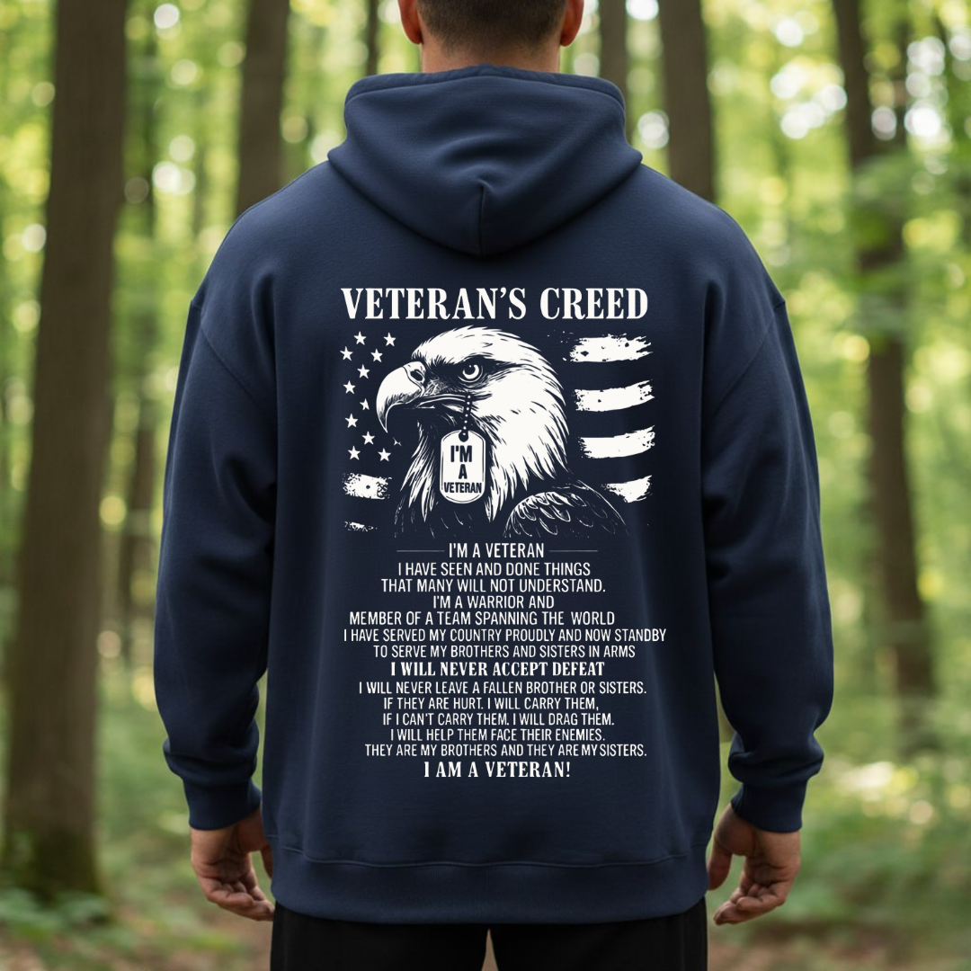 Veterans Creed, I am A Veteran Veteran T-Shirt, Military Patriotic Apparel, Gift Idea for Veterans Day