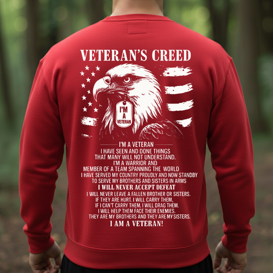 Veterans Creed, I am A Veteran Veteran T-Shirt, Military Patriotic Apparel, Gift Idea for Veterans Day