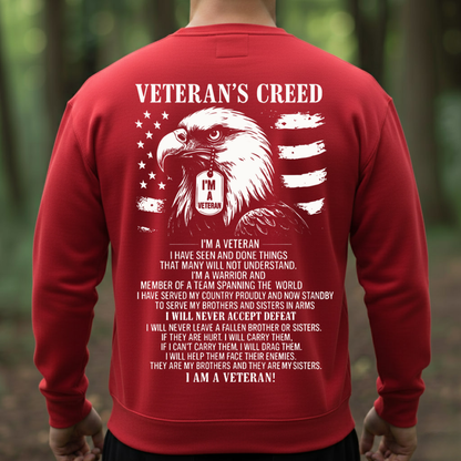 Veterans Creed, I am A Veteran Veteran T-Shirt, Military Patriotic Apparel, Gift Idea for Veterans Day