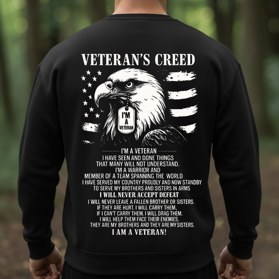 Veterans Creed, I am A Veteran Veteran T-Shirt, Military Patriotic Apparel, Gift Idea for Veterans Day