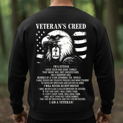 Veterans Creed, I am A Veteran Veteran T-Shirt, Military Patriotic Apparel, Gift Idea for Veterans Day
