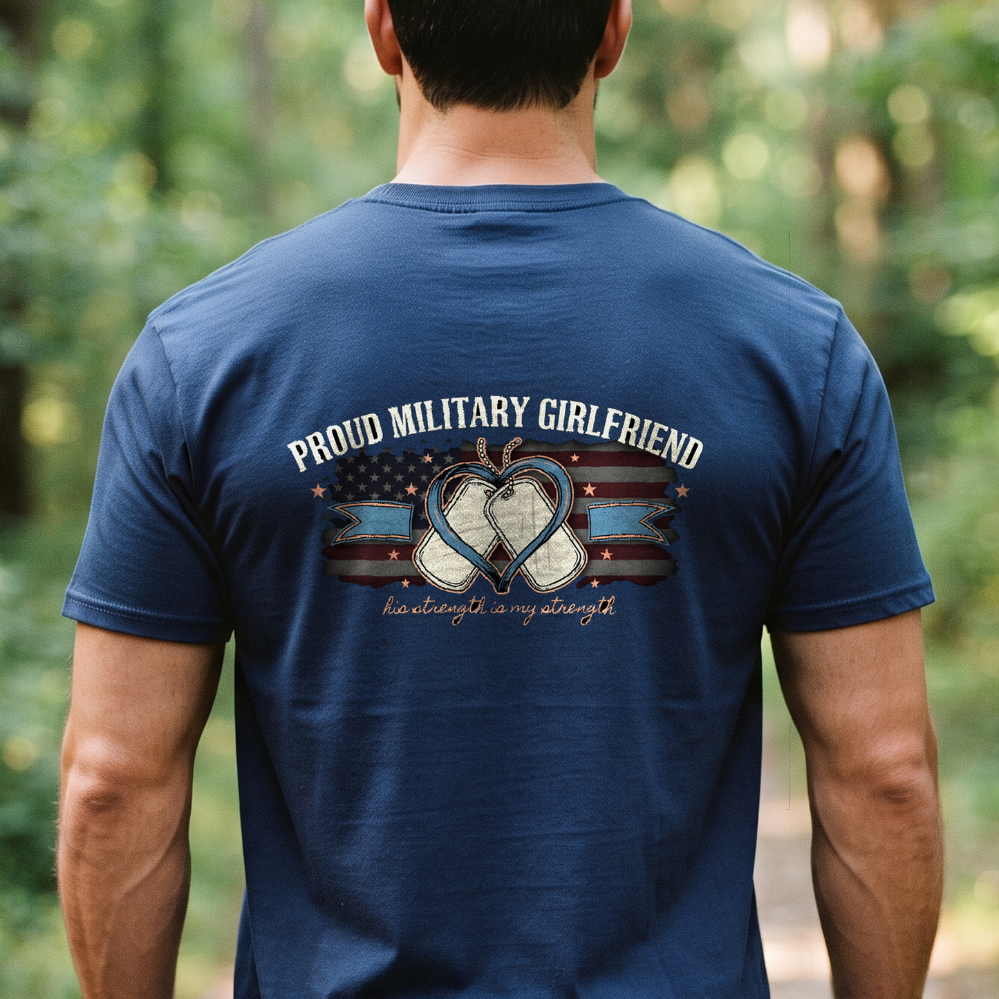"Proud Military Girlfriend" T-Shirt – Military Family Pride Gift for Wife Mom Husband