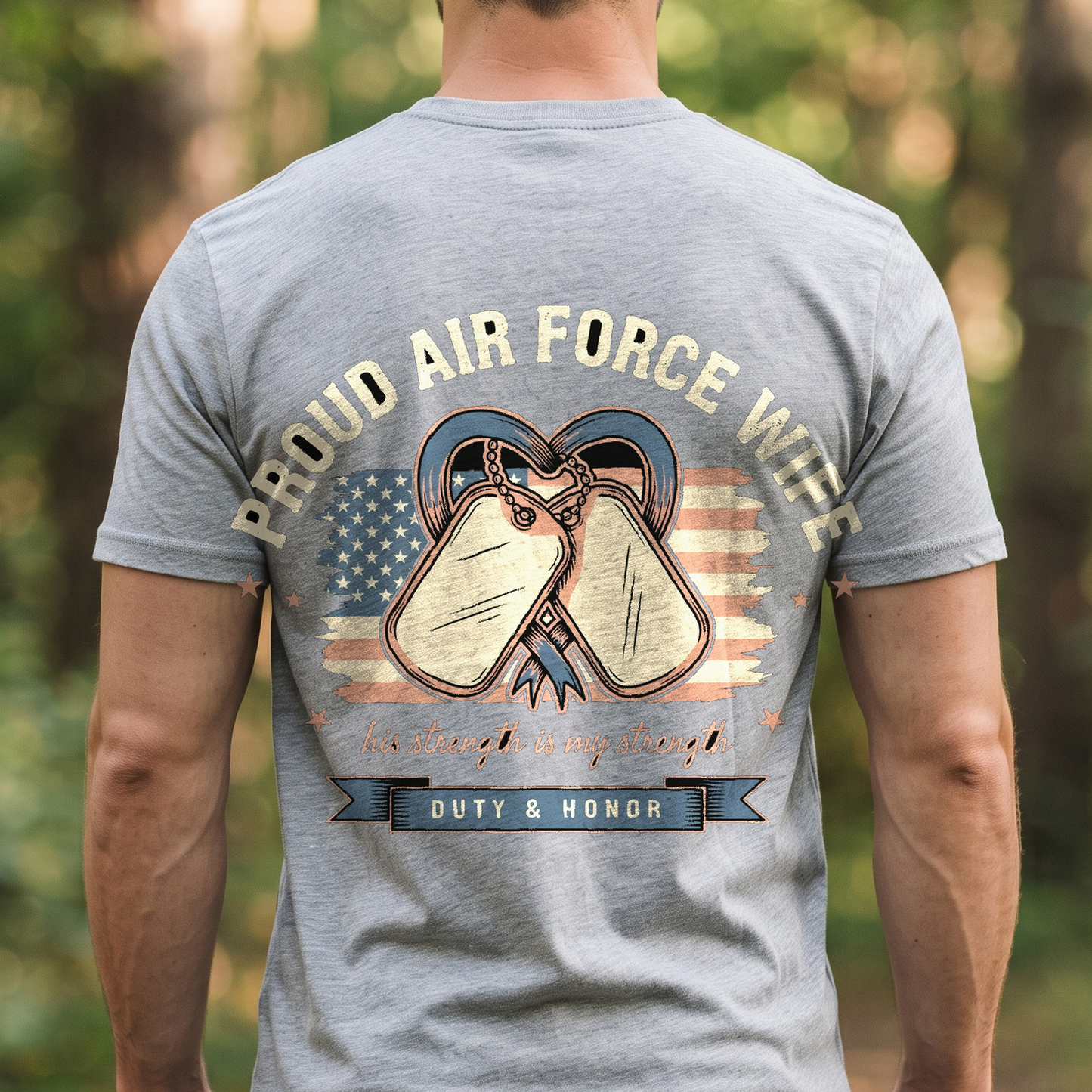 "Proud Air Force Wife" T-Shirt – Military Family Pride Gift for Wife Mom Husband
