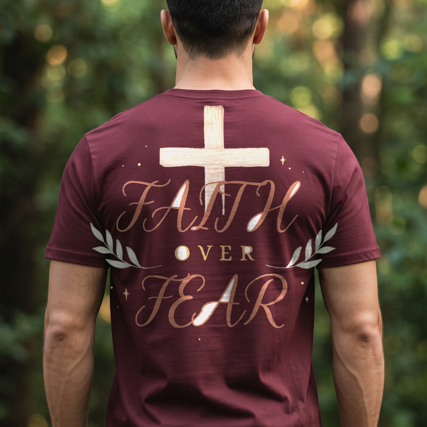 "Faith Over Fear" T-Shirt – Christian Faith Bible Verse Gift for Women Men