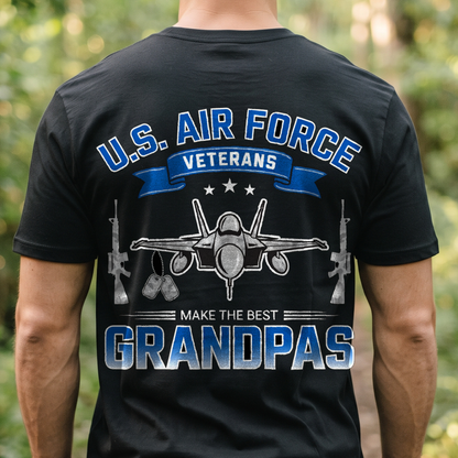 "U.S. Air Force Veterans Make the Best Grandpas" T-Shirt – Military Veteran Grandpa Dad Gift for Veterans Day