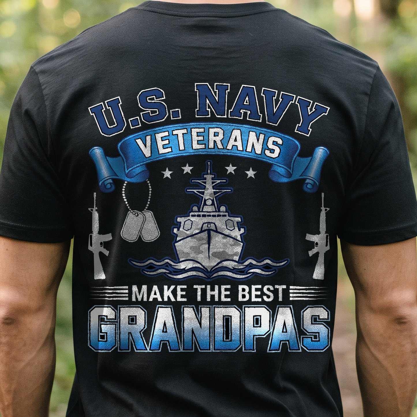 "U.S. Navy Veterans Make the Best Grandpas" T-Shirt – Military Veteran Grandpa Dad Gift for Veterans Day