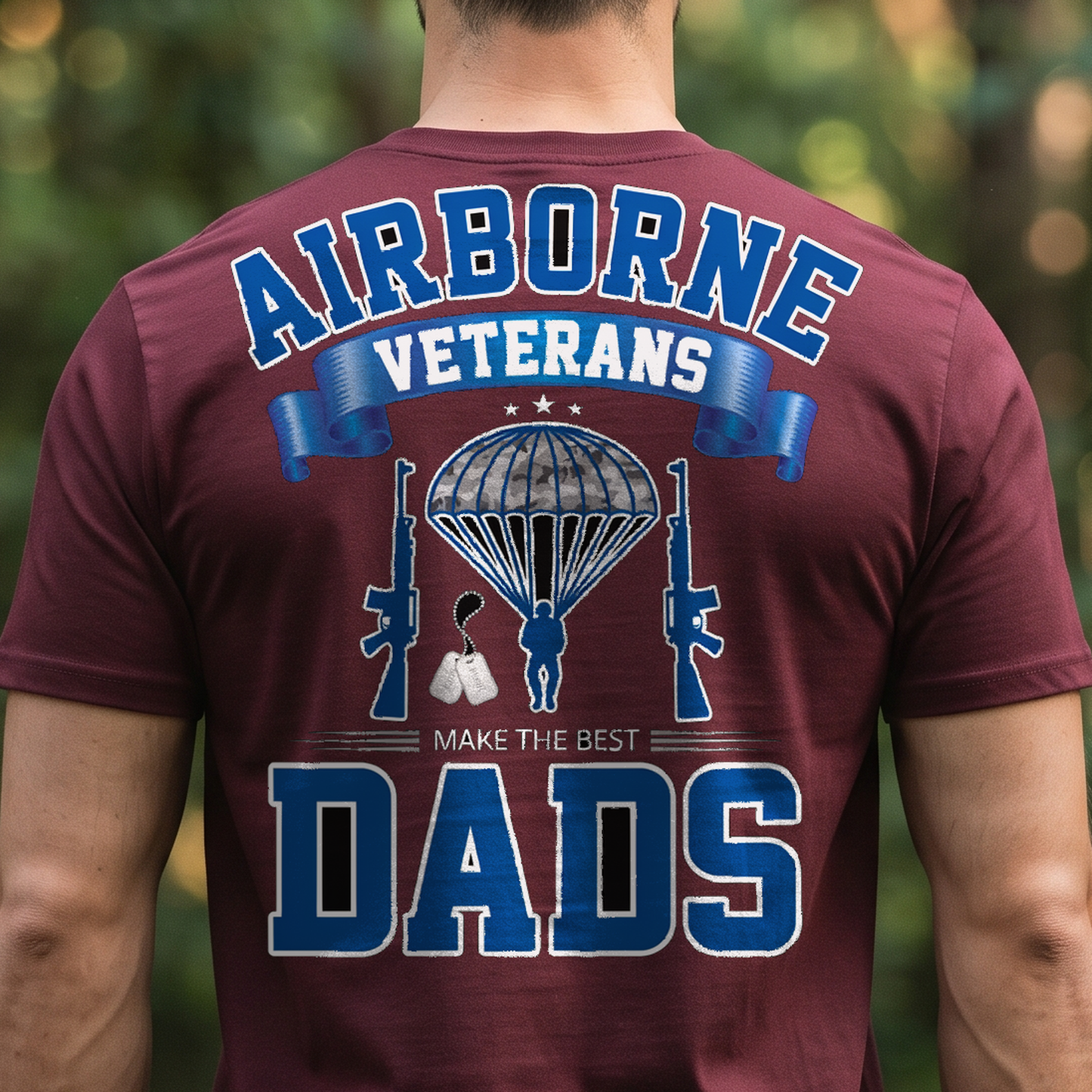 "Airborne Veterans Make the Best Dads" T-Shirt – Military Veteran Grandpa Dad Gift for Veterans Day