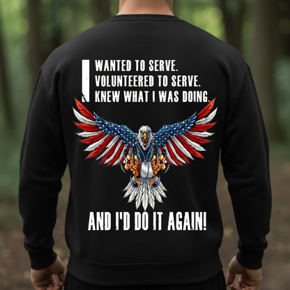 American Eagle Veteran Tee – I Wanted to Serve, I’d Do It Again T-Shirt, SweatShirt, Hoodie, Gift for Veterans Day