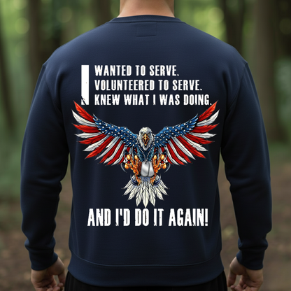 American Eagle Veteran Tee – I Wanted to Serve, I’d Do It Again T-Shirt, SweatShirt, Hoodie, Gift for Veterans Day