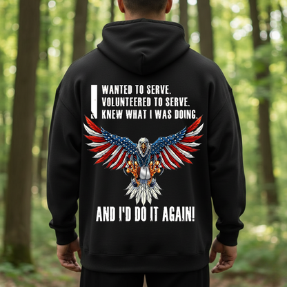 American Eagle Veteran Tee – I Wanted to Serve, I’d Do It Again T-Shirt, SweatShirt, Hoodie, Gift for Veterans Day