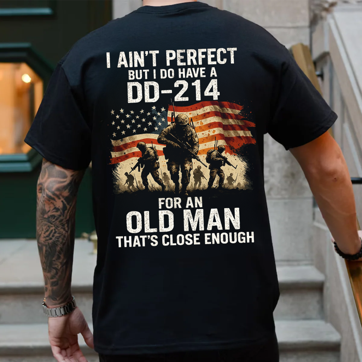 I Ain't Perfect But I Do Have A DD-214 T-Shirt, Military Patriotic Design, Perfect Gift for Veterans Day