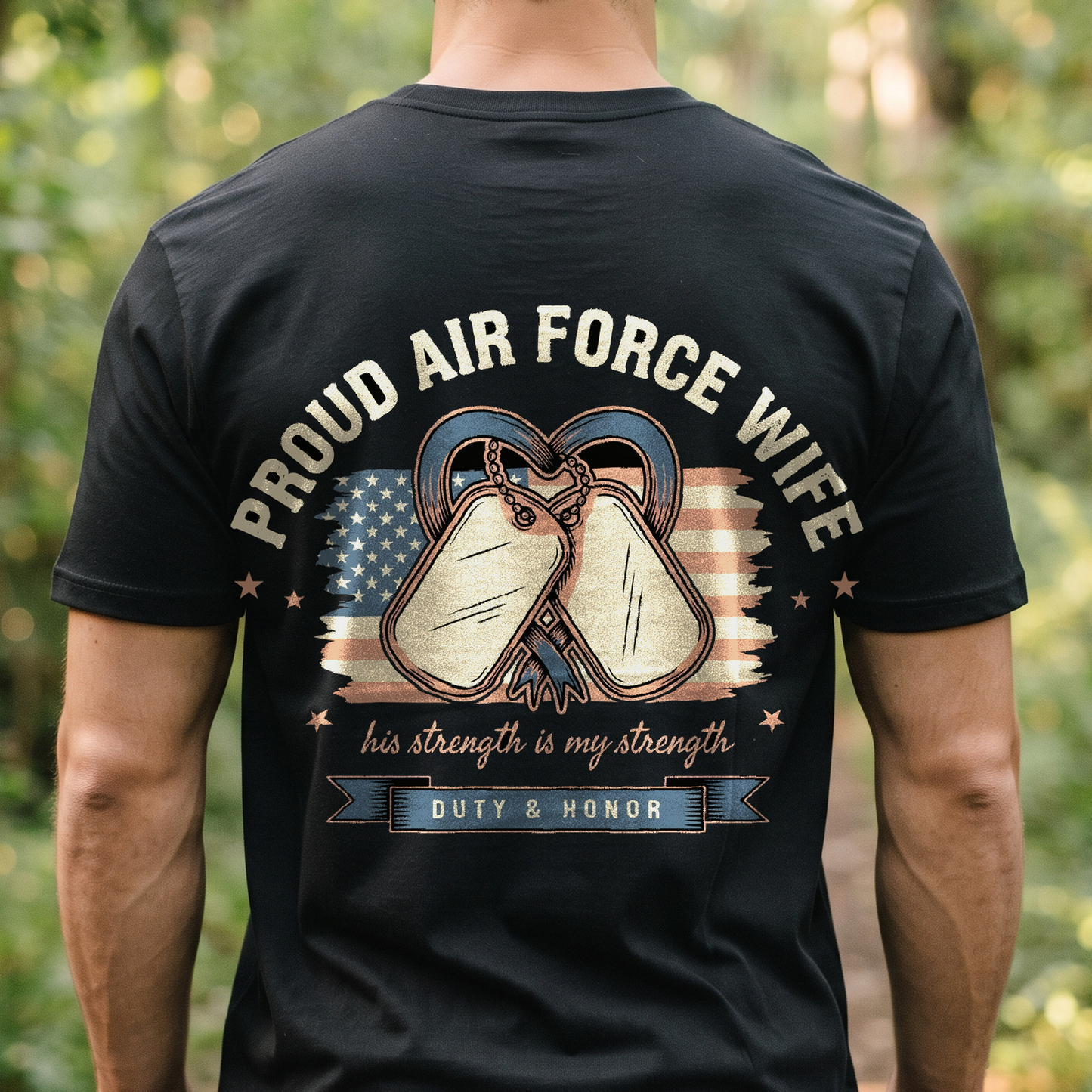 "Proud Air Force Wife" T-Shirt – Military Family Pride Gift for Wife Mom Husband