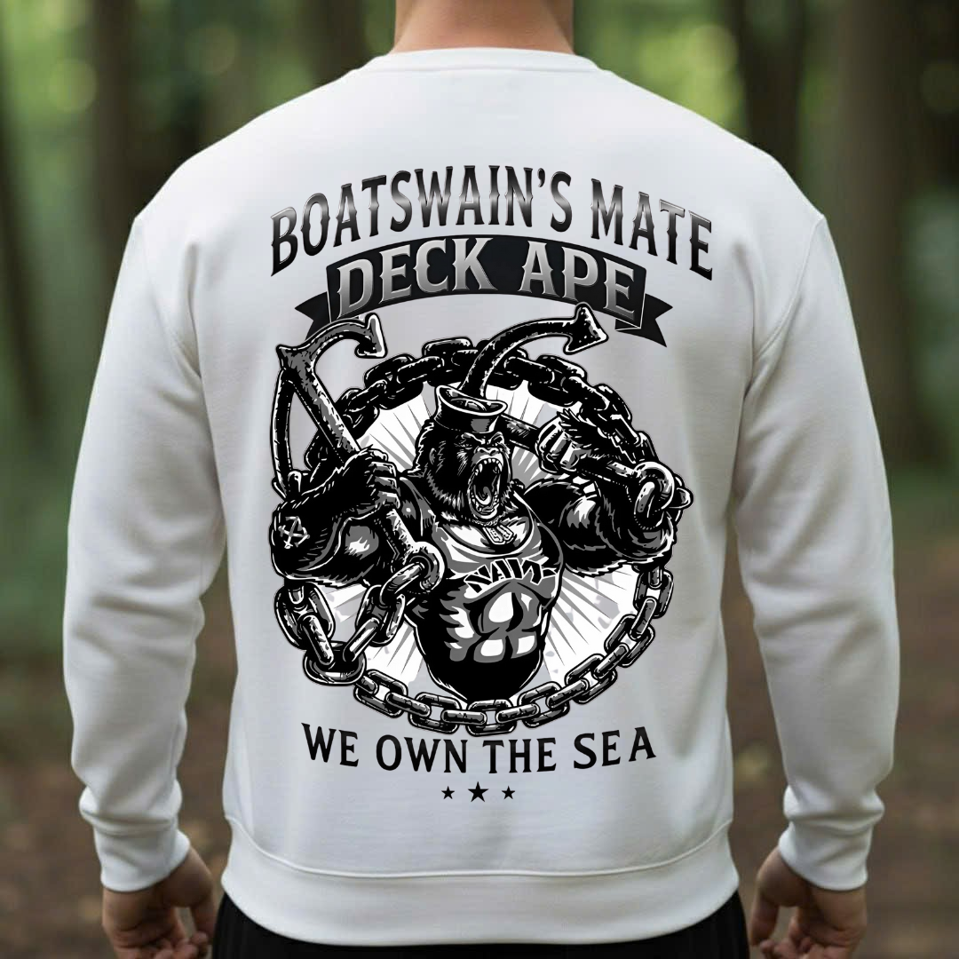 Navy Boatswain’s Mate Deck Ape Shirt – We Own The Sea Veteran Design, Gift for Veterans Day