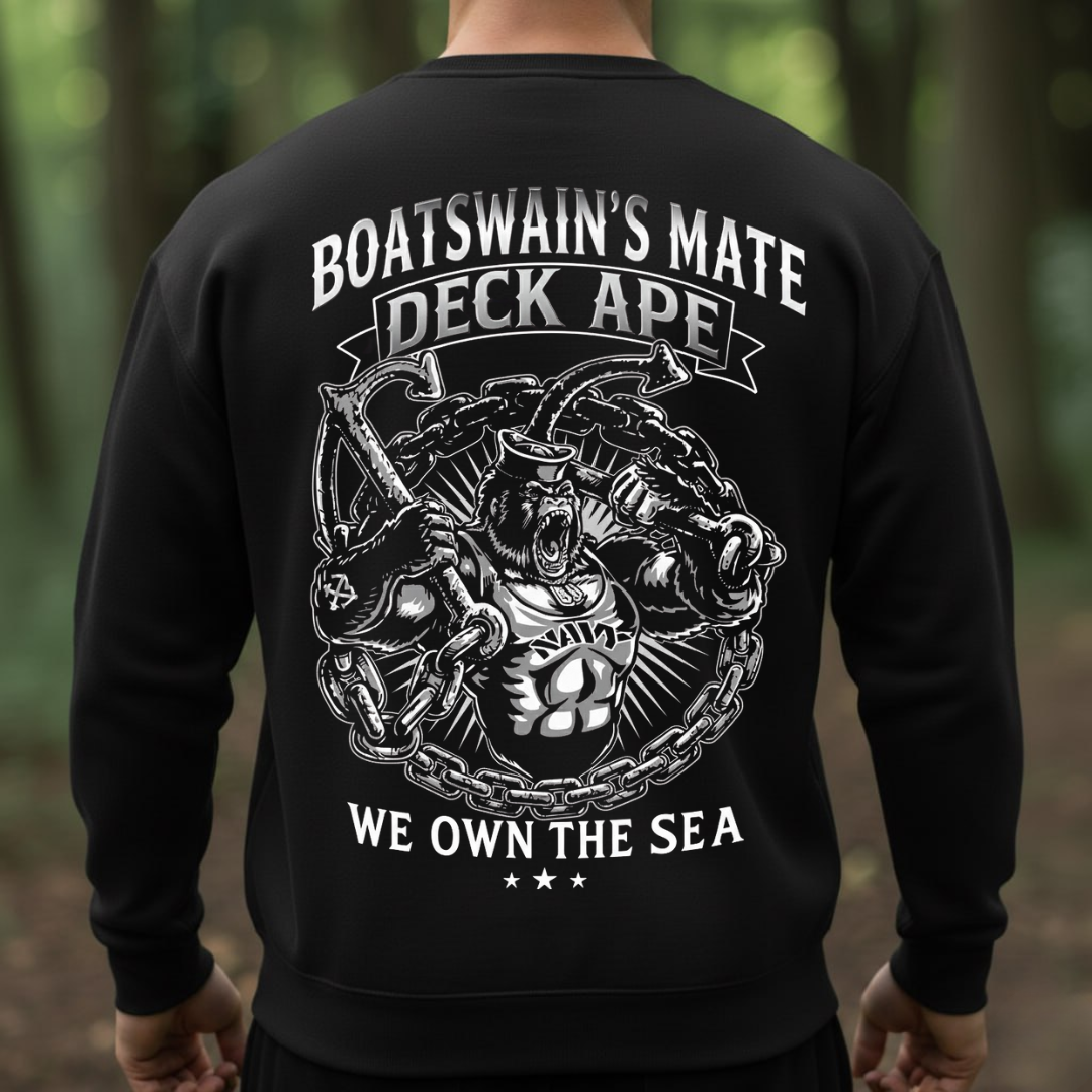 Navy Boatswain’s Mate Deck Ape Shirt – We Own The Sea Veteran Design, Gift for Veterans Day