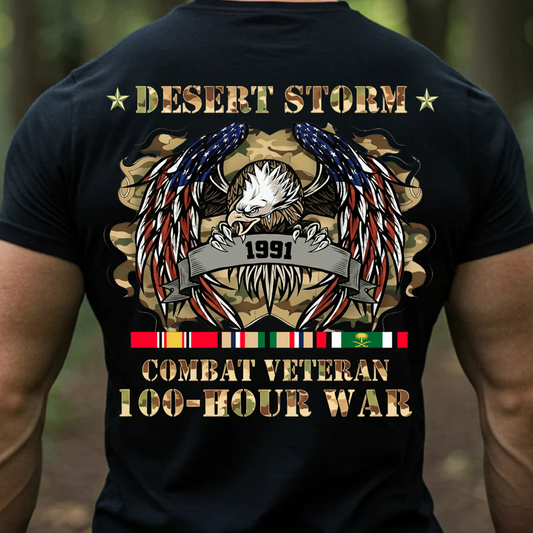 Desert Storm, Combat Veteran, "100 Hour War" Shirt, Gift for Veterans Day