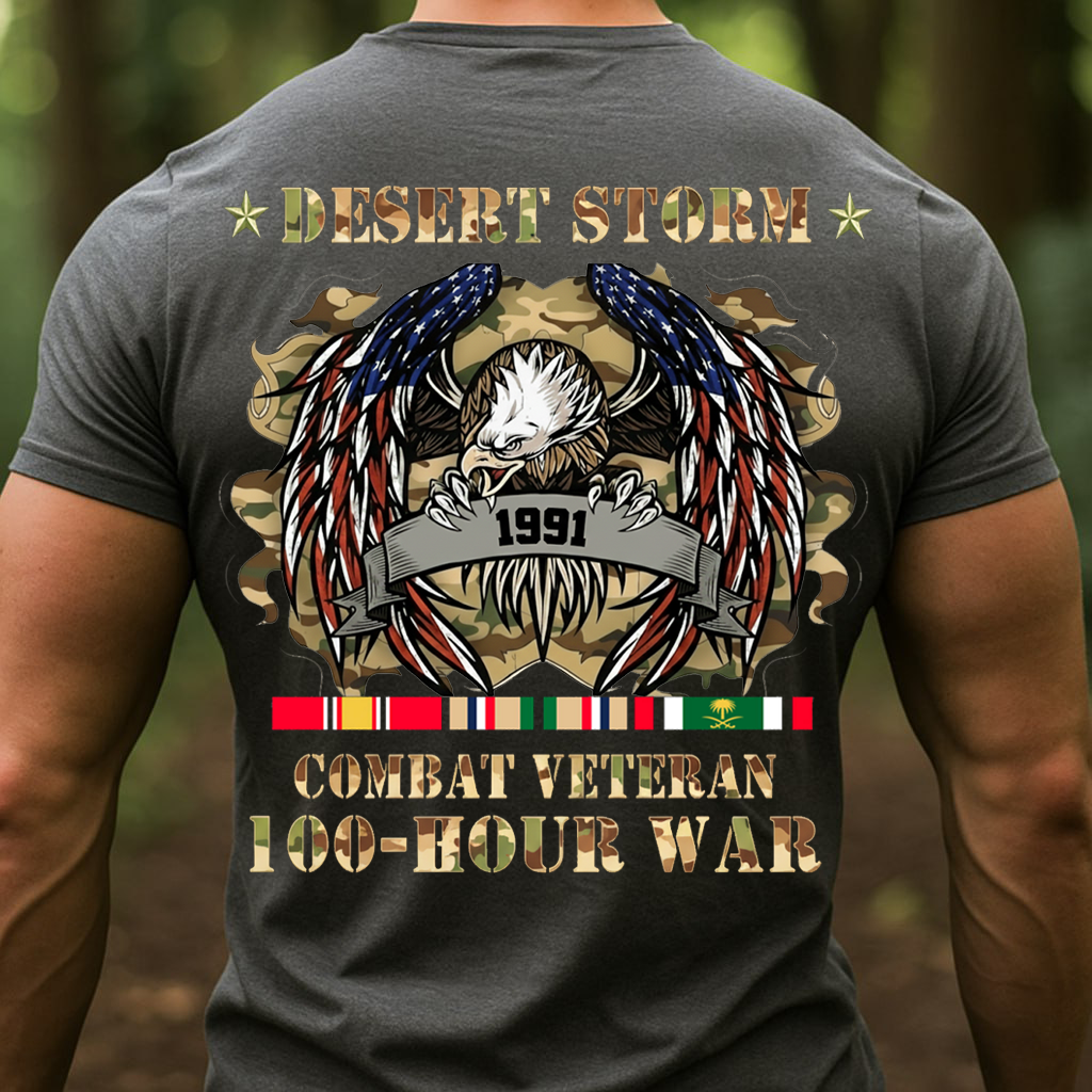 Desert Storm, Combat Veteran, "100 Hour War" Shirt, Gift for Veterans Day