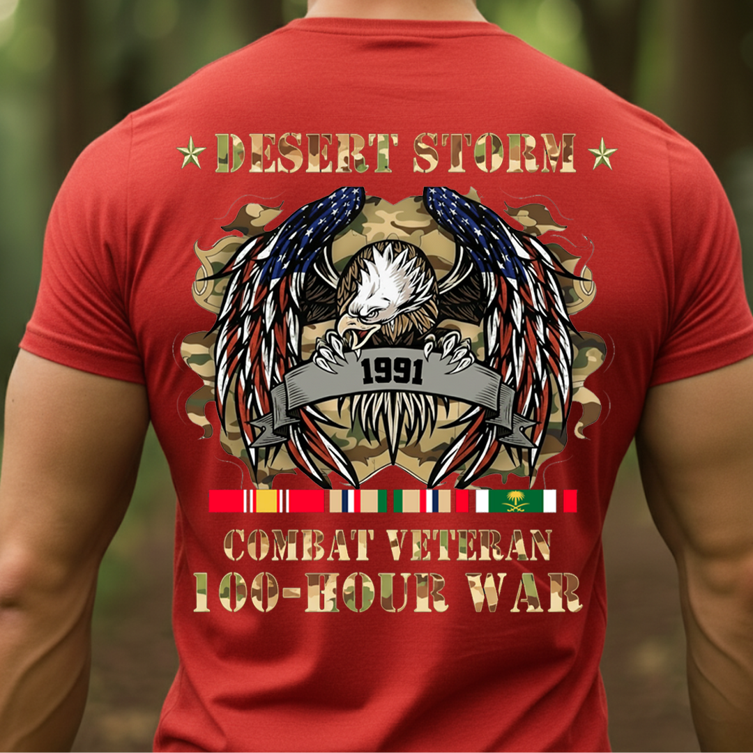 Desert Storm, Combat Veteran, "100 Hour War" Shirt, Gift for Veterans Day