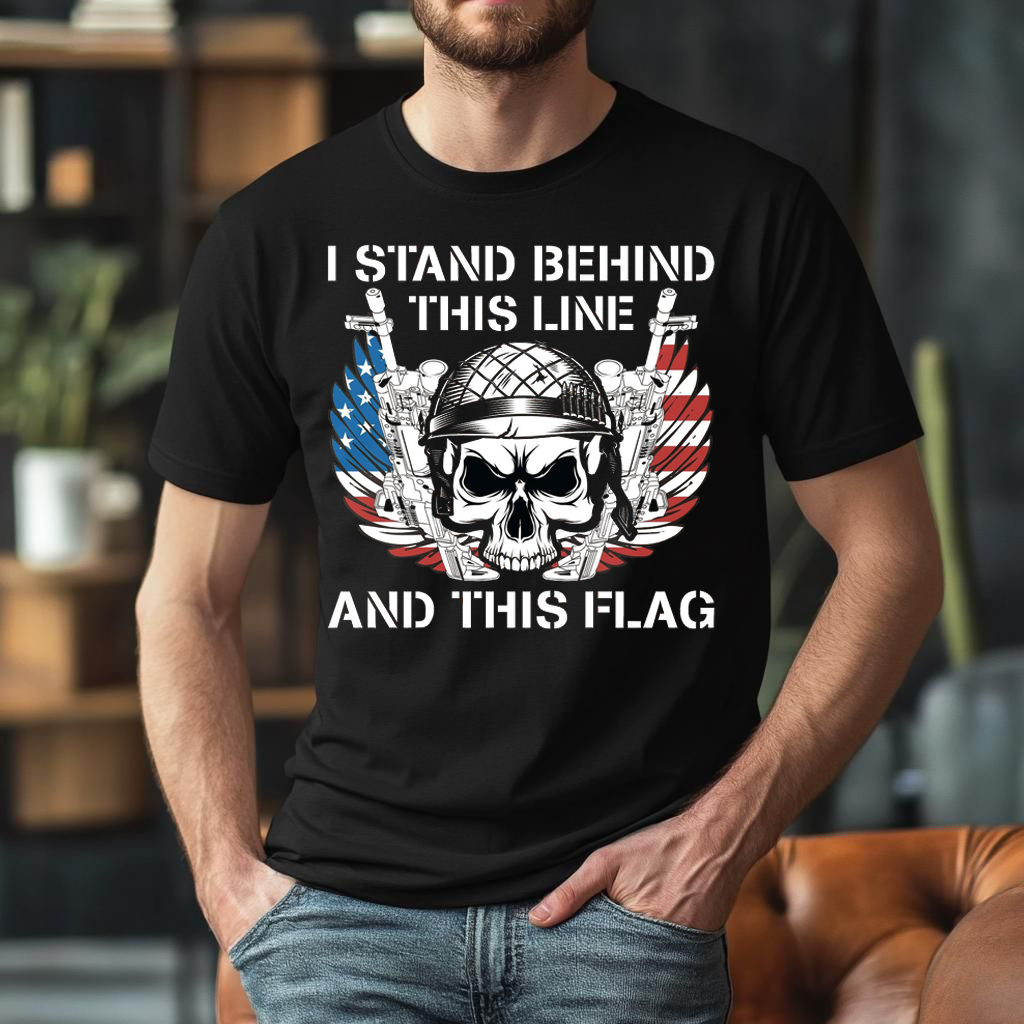 Patriotic American T-Shirt for Men - "Support the Country You Live In" Quote. A Great Gift for a Veteran Dad or Grandpa