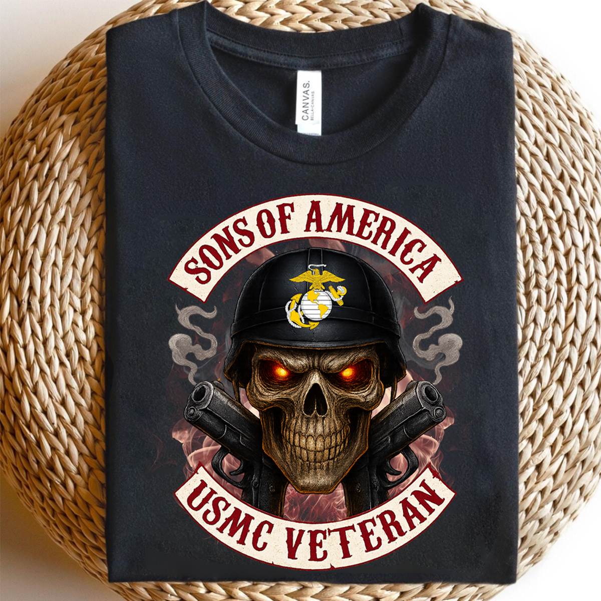 USMC Skull Sons Of America US Army Veteran T-shirt, Unisex Tee for Soldiers