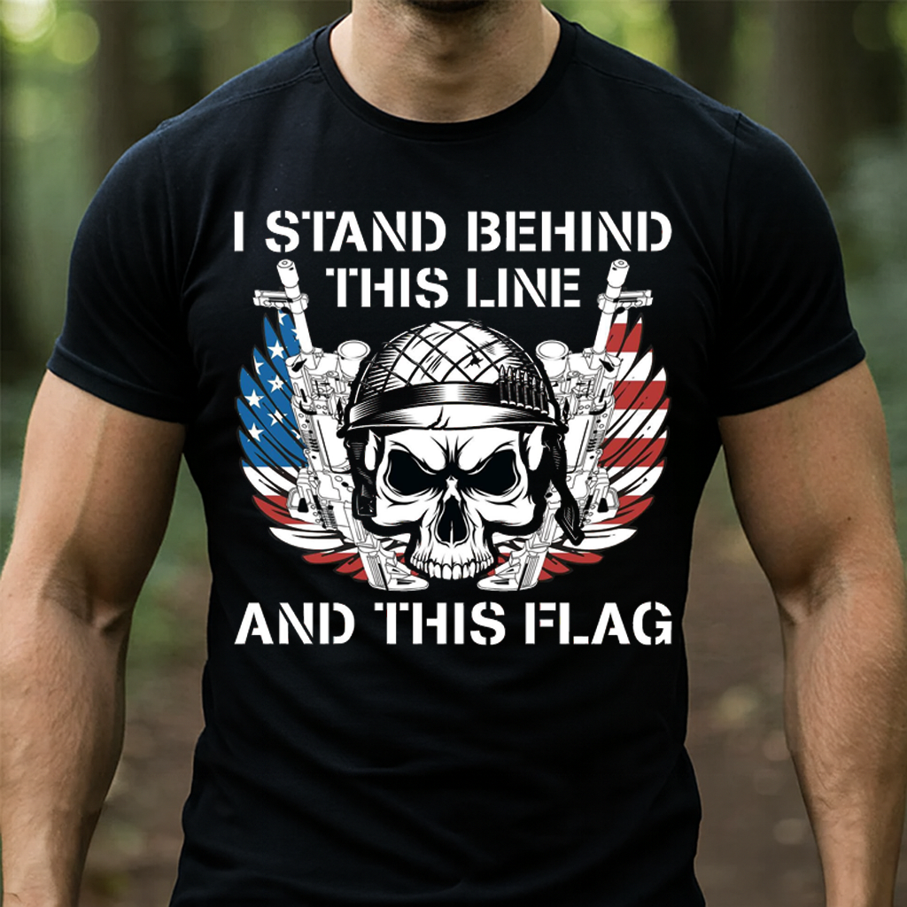 Patriotic American T-Shirt for Men - "Support the Country You Live In" Quote. A Great Gift for a Veteran Dad or Grandpa