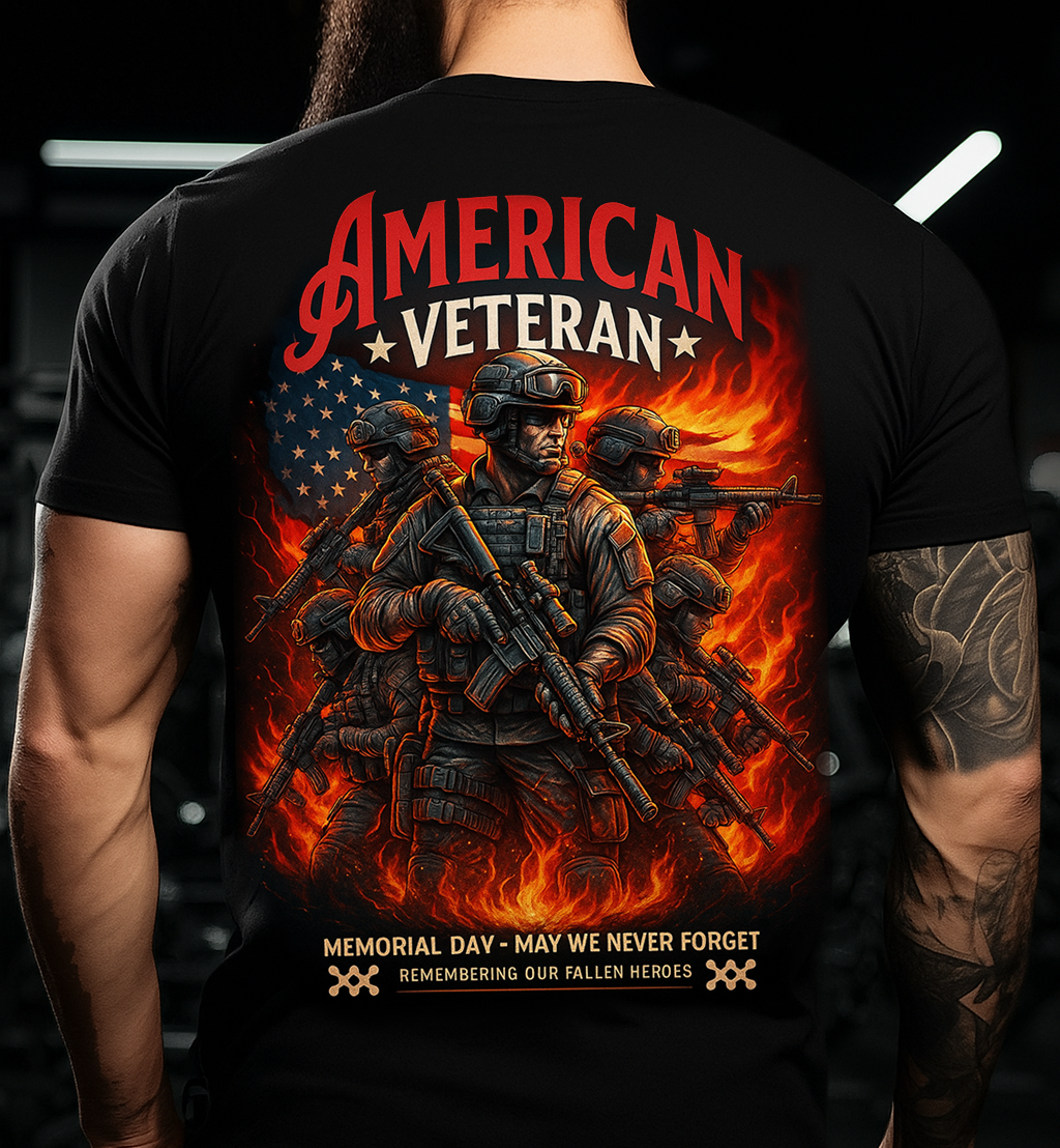 American Veteran Memorial Day T-Shirt – Patriotic Military Tribute Tee, Gift for Dad & Grandpa, Honoring Fallen Heroes