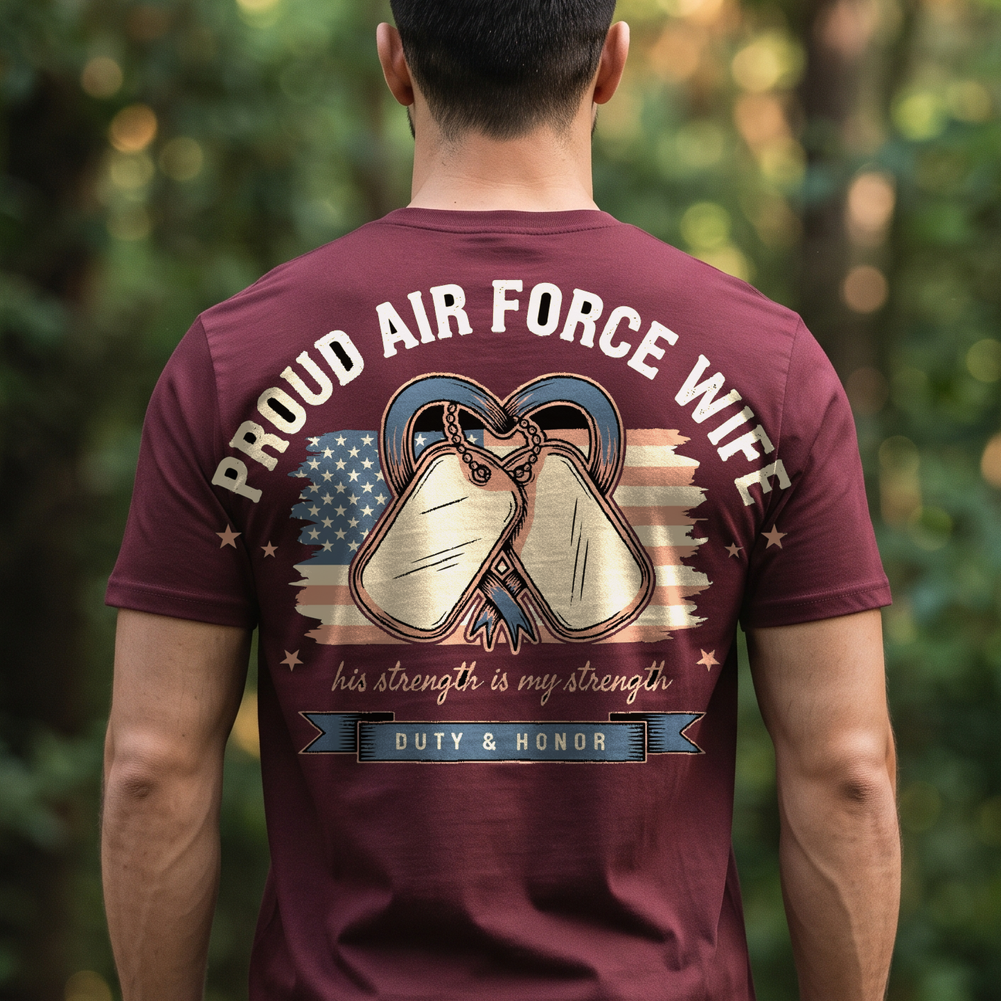 "Proud Air Force Wife" T-Shirt – Military Family Pride Gift for Wife Mom Husband
