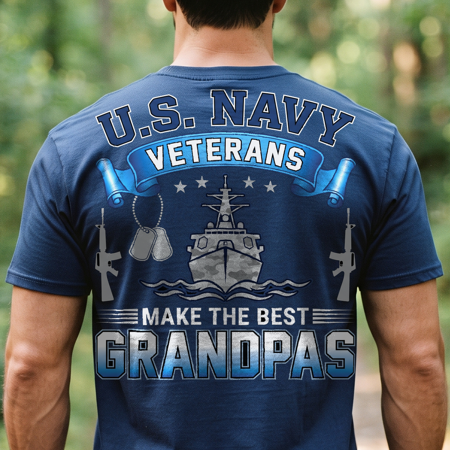 "U.S. Navy Veterans Make the Best Grandpas" T-Shirt – Military Veteran Grandpa Dad Gift for Veterans Day