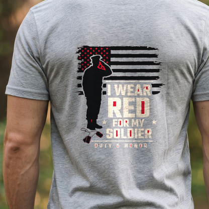 "I Wear Red For My Soldier" T-Shirt – R.E.D. Friday Remember Everyone Deployed Military Gift