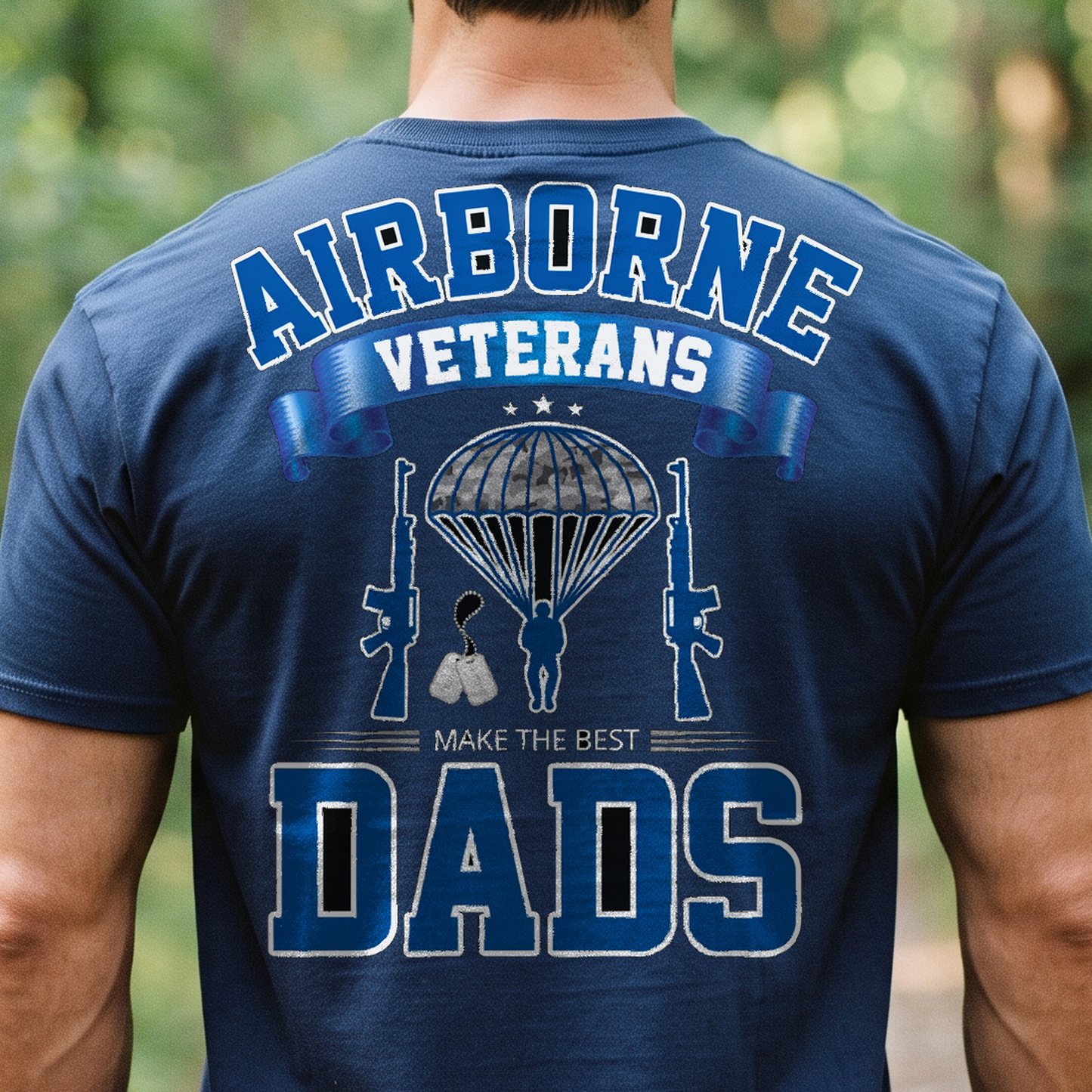 "Airborne Veterans Make the Best Dads" T-Shirt – Military Veteran Grandpa Dad Gift for Veterans Day