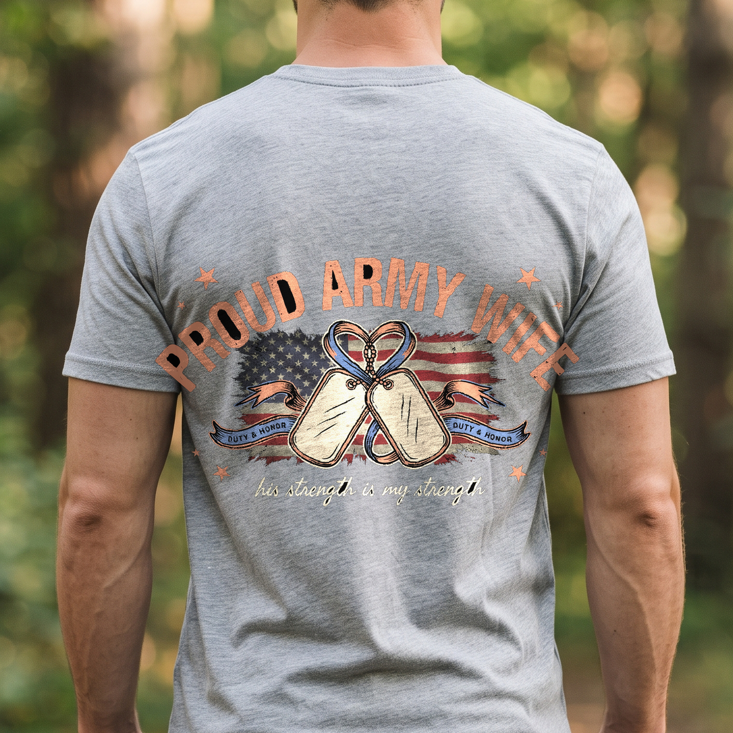 "Proud Army Wife" T-Shirt – Military Family Pride Gift for Wife Mom Husband