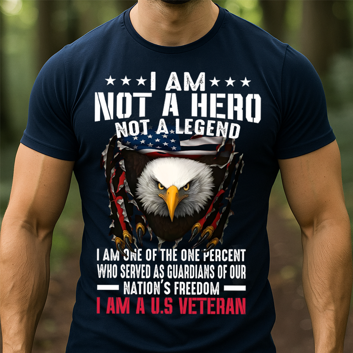 Proud U.S. Veteran Shirt - Not a Hero Not a Legend I'M A VETERAN, Military Patriotic Tee