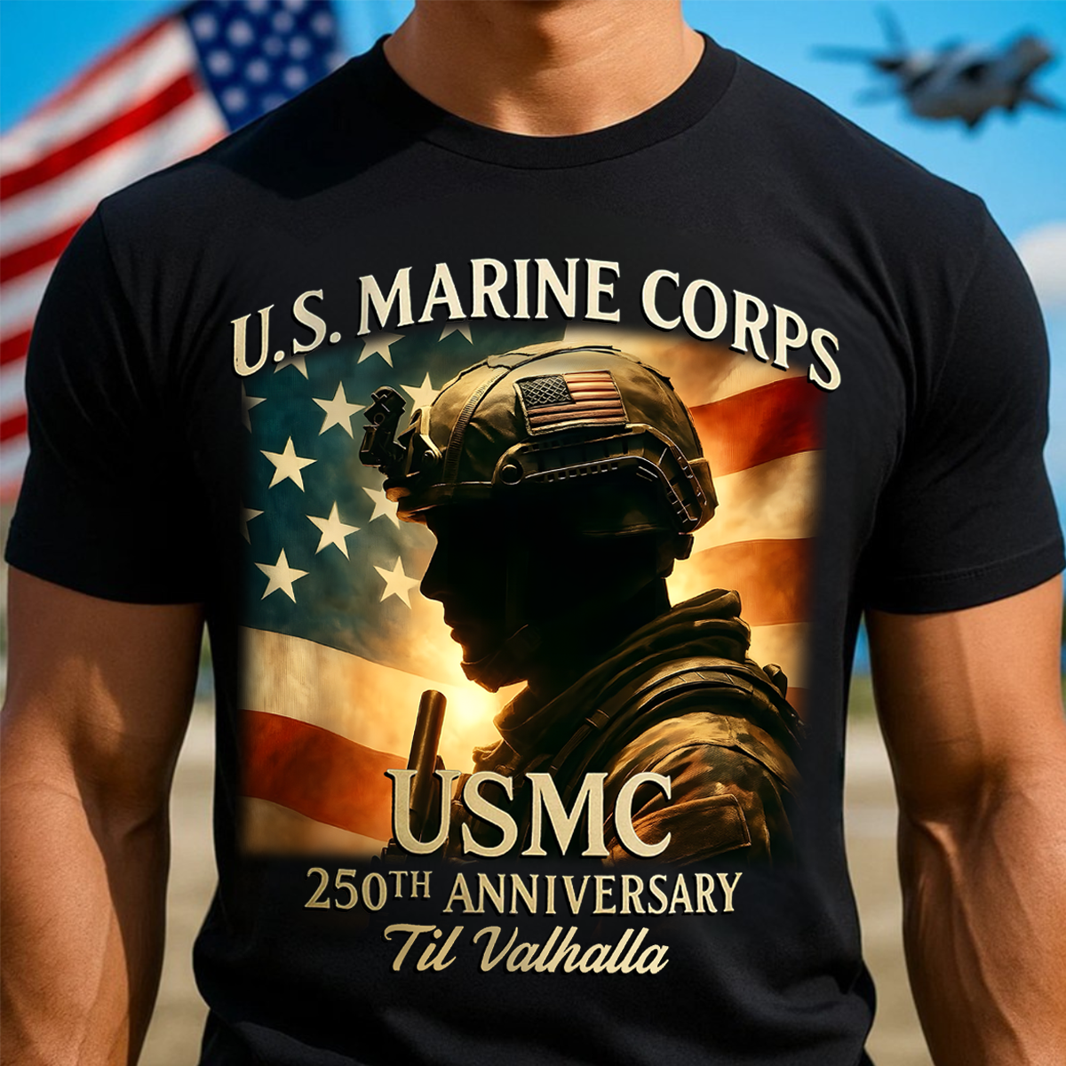 Marine Corps Anniversary Unisex Shirt, USMC Til Valhalla Tactical Tee