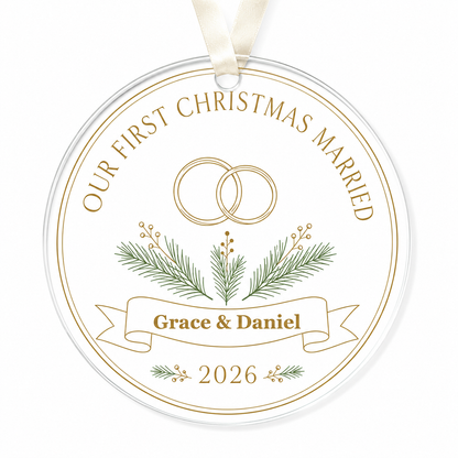 linear rings glass ornament mockup