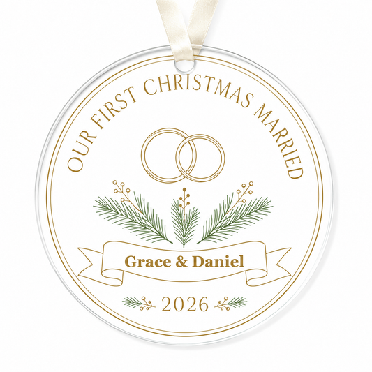 linear rings glass ornament mockup