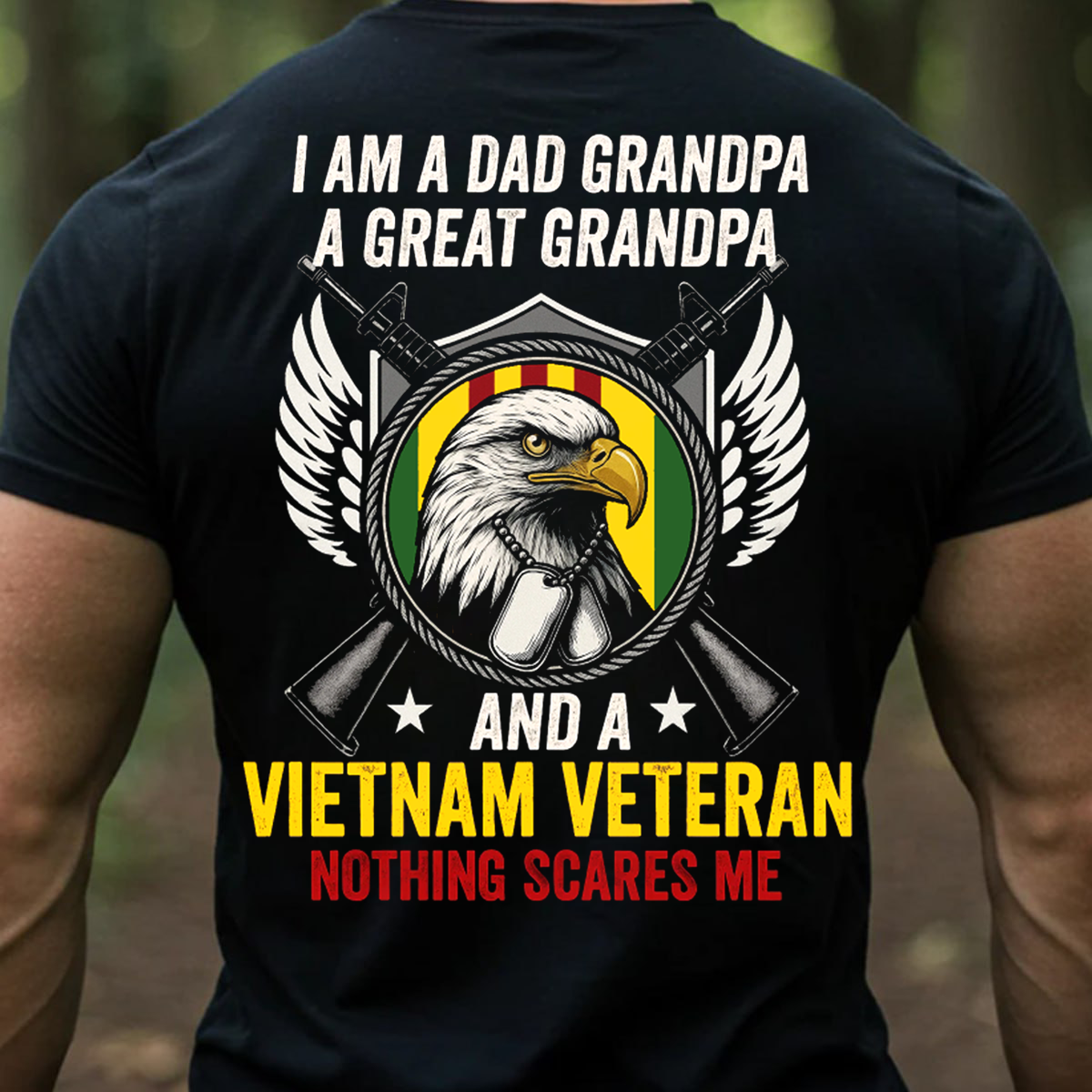 I Am A Grandpa Great Grandpa and a VietNam Veteran T-Shirt, Patriotic Eagle Design, Perfect Gift for Veterans Day