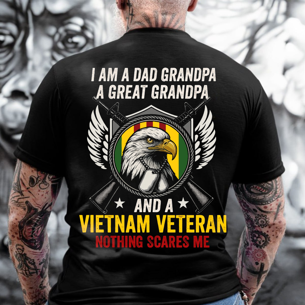 I Am A Grandpa Great Grandpa and a VietNam Veteran T-Shirt, Patriotic Eagle Design, Perfect Gift for Veterans Day