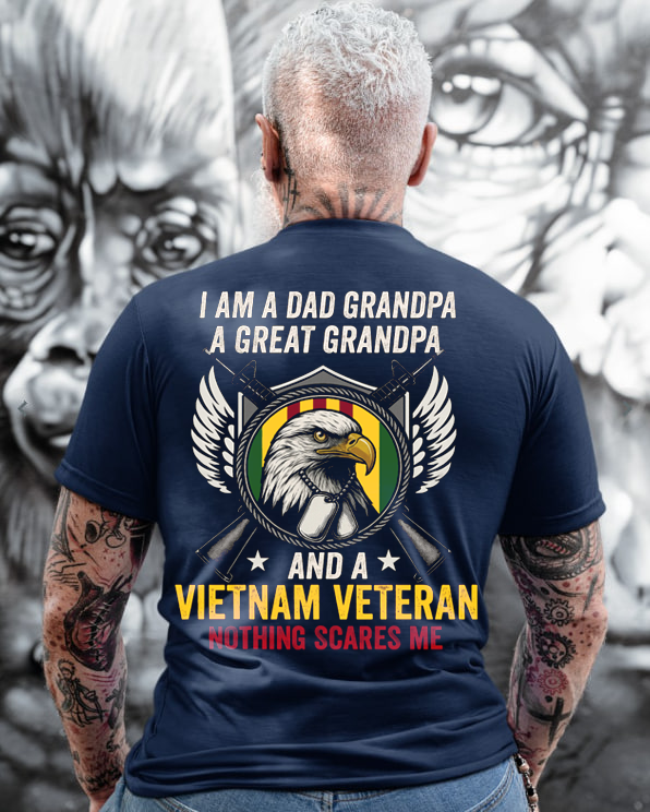 I Am A Grandpa Great Grandpa and a VietNam Veteran T-Shirt, Patriotic Eagle Design, Perfect Gift for Veterans Day