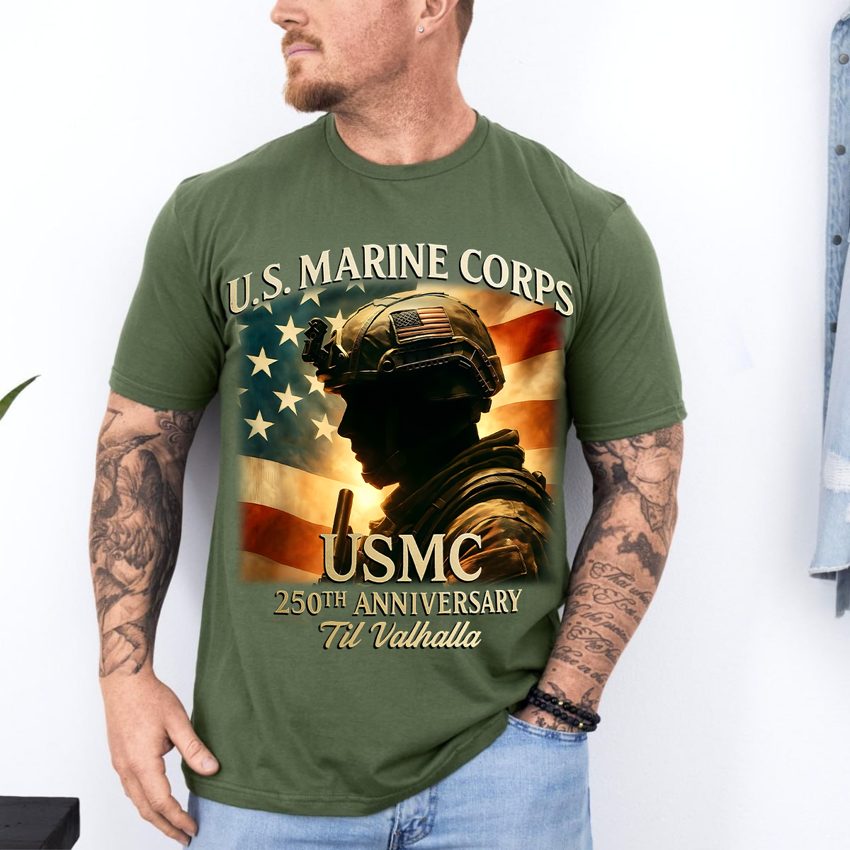 Marine Corps Anniversary Unisex Shirt, USMC Til Valhalla Tactical Tee