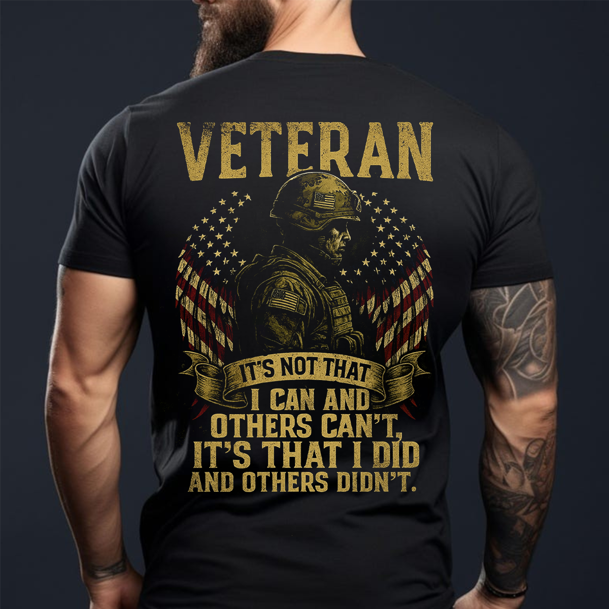Veteran T-Shirt – Proud Military Service – Bold Patriotic American Flag Design – Honor the Heroes