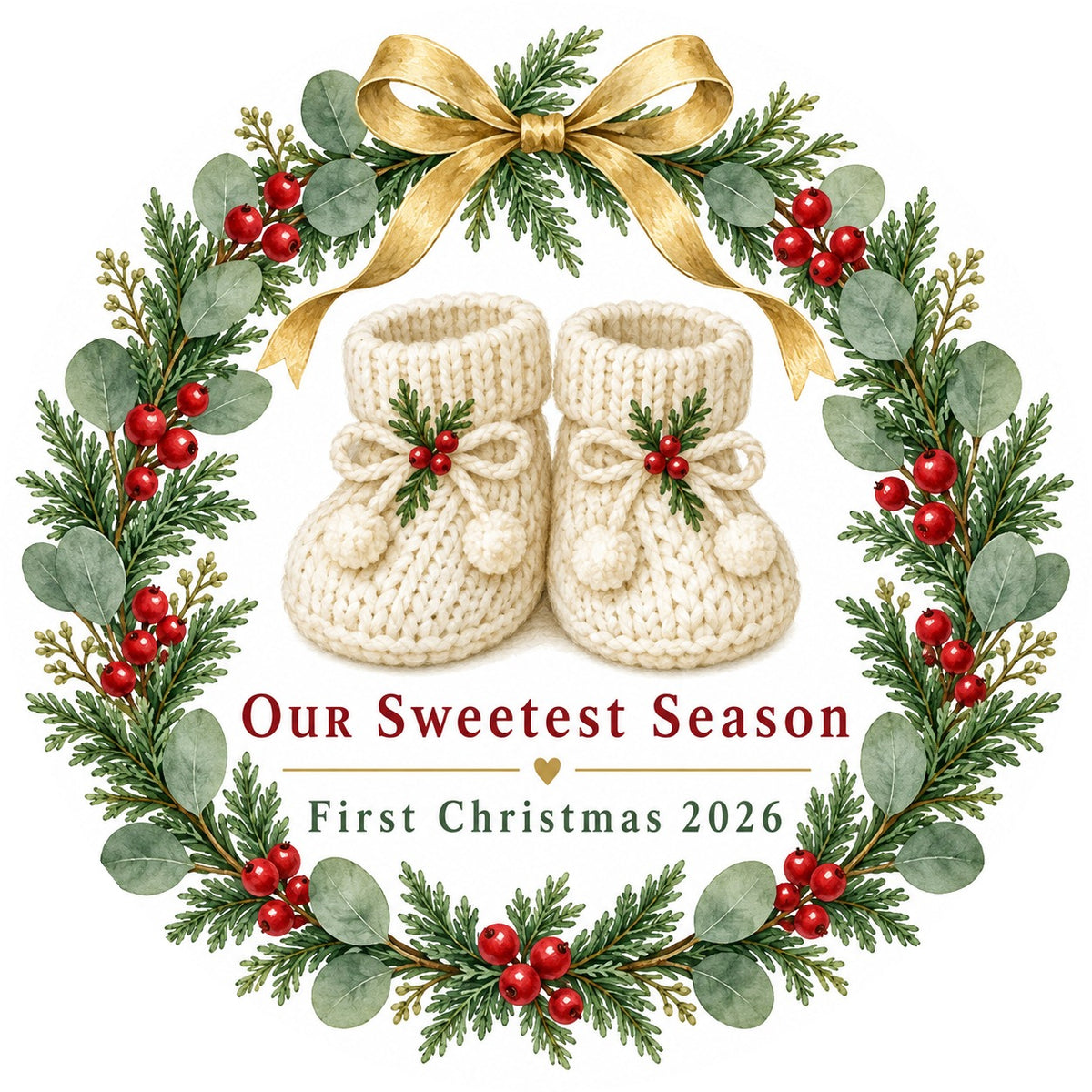 Sweetest Season Baby First Christmas 2026 Ceramic Holiday Ornament