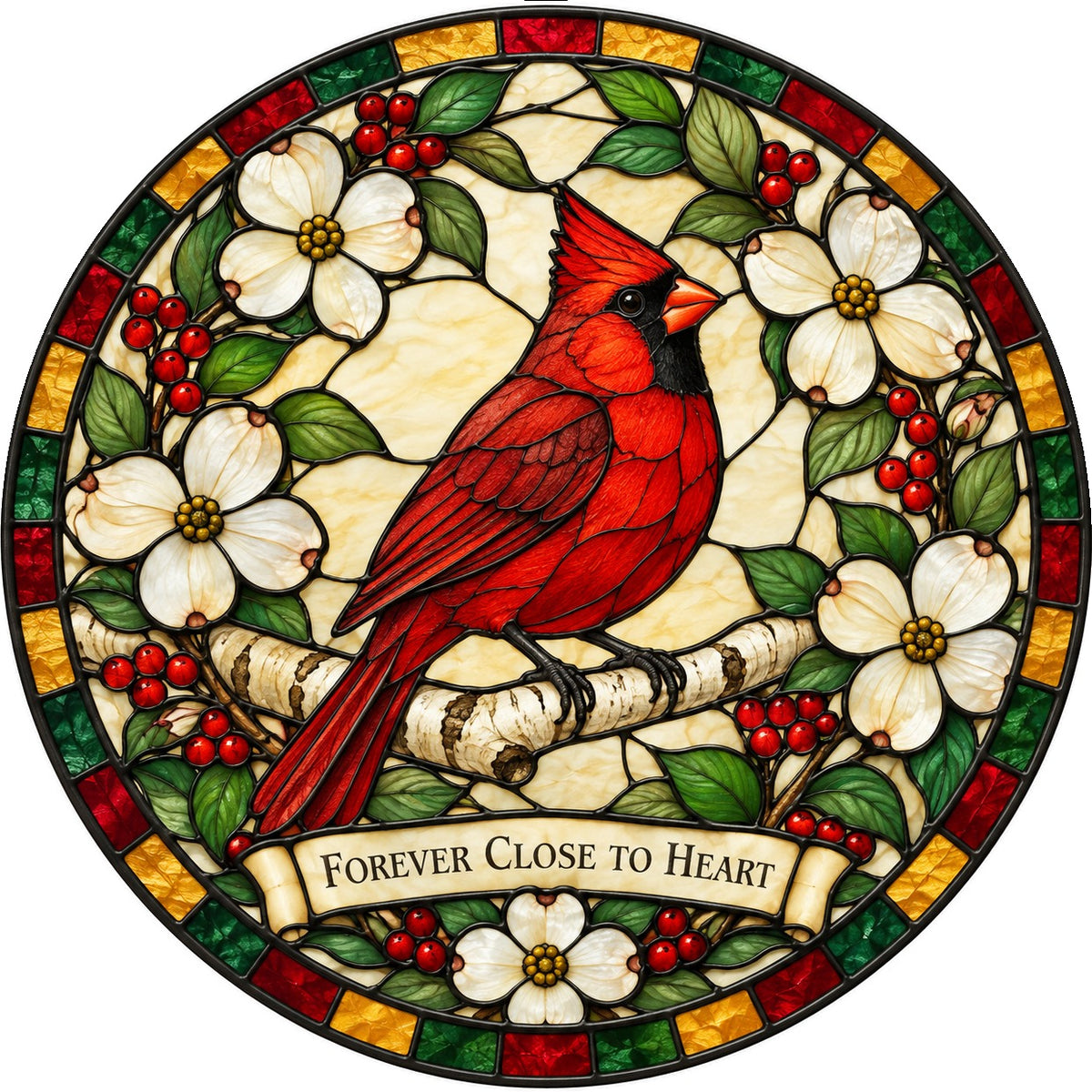 Cardinal of Comfort Memorial Suncatcher, Bereavement Window Ornament