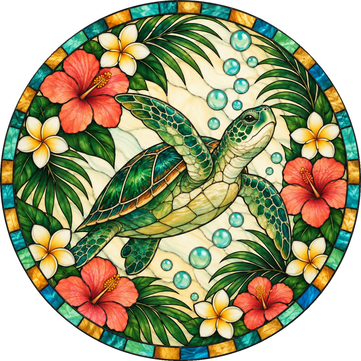 Serene Sea Turtle Suncatcher Ornament for Coastal Window Decor